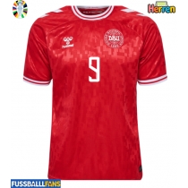 Dänemark Rasmus Hojlund #9 Heimtrikot EM 2024 Kurzarm